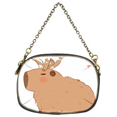 Capybara T- Shirt Cute Capybara With A Little Goat Friend On Its Head T- Shirt Yoga Reflexion Pose T- Shirtyoga Reflexion Pose T- Shirt Chain Purse (two Sides) by hizuto