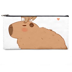 Capybara T- Shirt Cute Capybara With A Little Goat Friend On Its Head T- Shirt Yoga Reflexion Pose T- Shirtyoga Reflexion Pose T- Shirt Pencil Case by hizuto