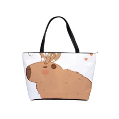 Capybara T- Shirt Cute Capybara With A Little Goat Friend On Its Head T- Shirt Yoga Reflexion Pose T- Shirtyoga Reflexion Pose T- Shirt Classic Shoulder Handbag by hizuto