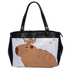 Capybara T- Shirt Cute Capybara With A Little Goat Friend On Its Head T- Shirt Yoga Reflexion Pose T- Shirtyoga Reflexion Pose T- Shirt Oversize Office Handbag by hizuto