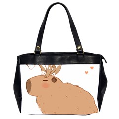 Capybara T- Shirt Cute Capybara With A Little Goat Friend On Its Head T- Shirt Yoga Reflexion Pose T- Shirtyoga Reflexion Pose T- Shirt Oversize Office Handbag (2 Sides) by hizuto