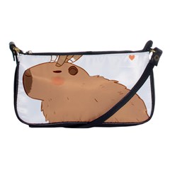 Capybara T- Shirt Cute Capybara With A Little Goat Friend On Its Head T- Shirt Yoga Reflexion Pose T- Shirtyoga Reflexion Pose T- Shirt Shoulder Clutch Bag by hizuto