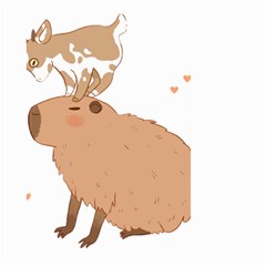 Capybara T- Shirt Cute Capybara With A Little Goat Friend On Its Head T- Shirt Yoga Reflexion Pose T- Shirtyoga Reflexion Pose T- Shirt Large Garden Flag (two Sides) by hizuto