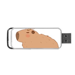 Capybara T- Shirt Cute Capybara With A Little Goat Friend On Its Head T- Shirt Yoga Reflexion Pose T- Shirtyoga Reflexion Pose T- Shirt Portable Usb Flash (one Side) by hizuto