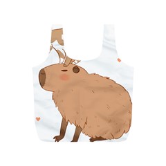 Capybara T- Shirt Cute Capybara With A Little Goat Friend On Its Head T- Shirt Yoga Reflexion Pose T- Shirtyoga Reflexion Pose T- Shirt Full Print Recycle Bag (s) by hizuto