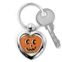 Vintage Halloween Pumpkin T- Shirt Vintage Halloween Pumpkin T- Shirt Key Chain (heart) by ZUXUMI