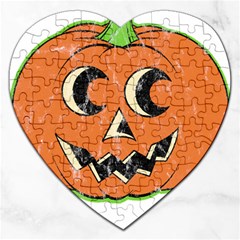 Vintage Halloween Pumpkin T- Shirt Vintage Halloween Pumpkin T- Shirt Jigsaw Puzzle (heart) by ZUXUMI