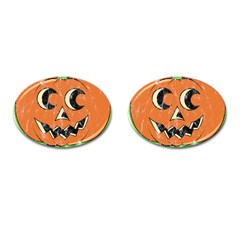 Vintage Halloween Pumpkin T- Shirt Vintage Halloween Pumpkin T- Shirt Cufflinks (oval) by ZUXUMI