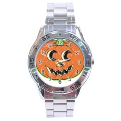 Vintage Halloween Pumpkin T- Shirt Vintage Halloween Pumpkin T- Shirt Stainless Steel Analogue Watch by ZUXUMI