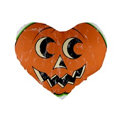 Vintage Halloween Pumpkin T- Shirt Vintage Halloween Pumpkin T- Shirt Standard 16  Premium Heart Shape Cushions by ZUXUMI