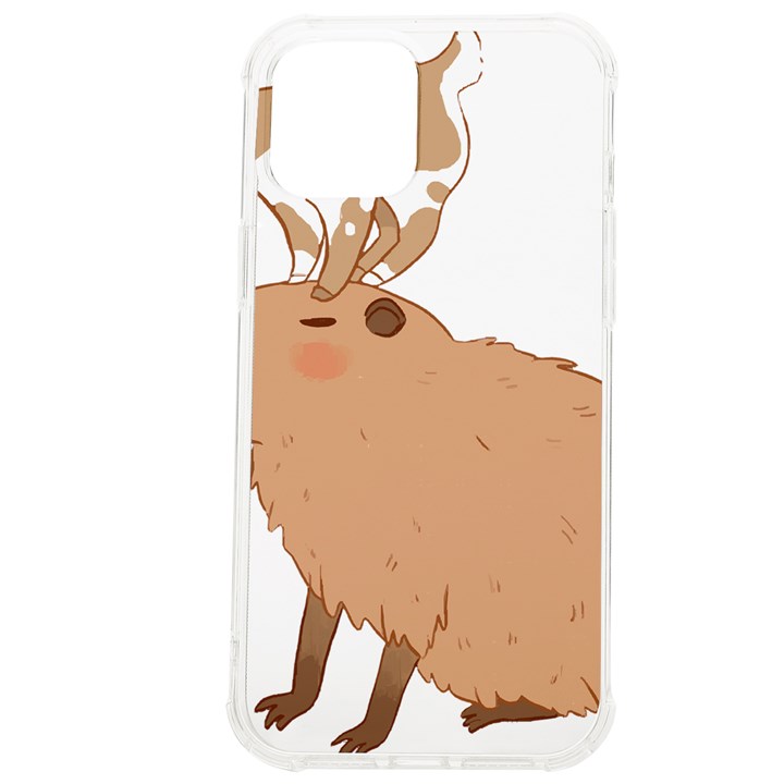 Capybara T- Shirt Cute Capybara With A Little Goat Friend On Its Head T- Shirt Yoga Reflexion Pose T- Shirtyoga Reflexion Pose T- Shirt iPhone 12 Pro max TPU UV Print Case