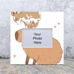 Capybara T- Shirt Cute Capybara With A Little Goat Friend On Its Head T- Shirt Yoga Reflexion Pose T- Shirtyoga Reflexion Pose T- Shirt White Box Photo Frame 4  X 6  by hizuto