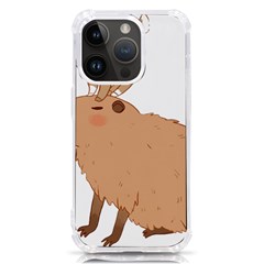 Capybara T- Shirt Cute Capybara With A Little Goat Friend On Its Head T- Shirt Yoga Reflexion Pose T- Shirtyoga Reflexion Pose T- Shirt Iphone 14 Pro Tpu Uv Print Case by hizuto