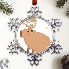 Capybara T- Shirt Cute Capybara With A Little Goat Friend On Its Head T- Shirt Yoga Reflexion Pose T- Shirtyoga Reflexion Pose T- Shirt Metal Large Snowflake Ornament by hizuto