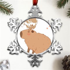 Capybara T- Shirt Cute Capybara With A Little Goat Friend On Its Head T- Shirt Yoga Reflexion Pose T- Shirtyoga Reflexion Pose T- Shirt Metal Small Snowflake Ornament by hizuto