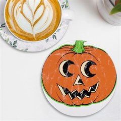 Vintage Halloween Pumpkin T- Shirt Vintage Halloween Pumpkin T- Shirt Uv Print Round Tile Coaster by ZUXUMI