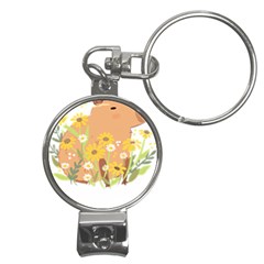 Capybara T- Shirt Cute Capybara With Daisy Flowers T- Shirt Yoga Reflexion Pose T- Shirtyoga Reflexion Pose T- Shirt Nail Clippers Key Chain