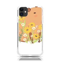 Capybara T- Shirt Cute Capybara With Daisy Flowers T- Shirt Yoga Reflexion Pose T- Shirtyoga Reflexion Pose T- Shirt Iphone 11 Tpu Uv Print Case by hizuto