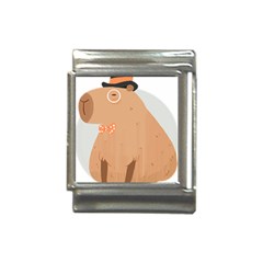 Capybara T- Shirt Cute Gentlemen Capybara T- Shirt Yoga Reflexion Pose T- Shirtyoga Reflexion Pose T- Shirt Italian Charm (13mm) by hizuto