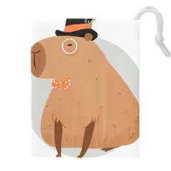 Capybara T- Shirt Cute Gentlemen Capybara T- Shirt Yoga Reflexion Pose T- Shirtyoga Reflexion Pose T- Shirt Drawstring Pouch (5xl) by hizuto