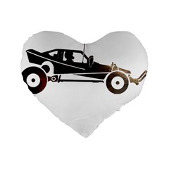 Vintage Rc Cars T- Shirt Grunge Vintage Modelcar Classic Rc Buggy Racing Cars Addict T- Shirt (1) Standard 16  Premium Flano Heart Shape Cushions by ZUXUMI