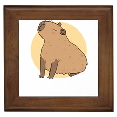 Capybara T- Shirt Cute Gentlemen Capybara T- Shirt Yoga Reflexion Pose T- Shirtyoga Reflexion Pose T- Shirt Framed Tile by hizuto