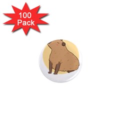 Capybara T- Shirt Cute Gentlemen Capybara T- Shirt Yoga Reflexion Pose T- Shirtyoga Reflexion Pose T- Shirt 1  Mini Magnets (100 Pack)  by hizuto