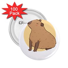 Capybara T- Shirt Cute Gentlemen Capybara T- Shirt Yoga Reflexion Pose T- Shirtyoga Reflexion Pose T- Shirt 2 25  Buttons (100 Pack)  by hizuto