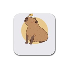 Capybara T- Shirt Cute Gentlemen Capybara T- Shirt Yoga Reflexion Pose T- Shirtyoga Reflexion Pose T- Shirt Rubber Coaster (square) by hizuto