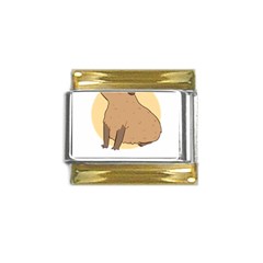 Capybara T- Shirt Cute Gentlemen Capybara T- Shirt Yoga Reflexion Pose T- Shirtyoga Reflexion Pose T- Shirt Gold Trim Italian Charm (9mm) by hizuto