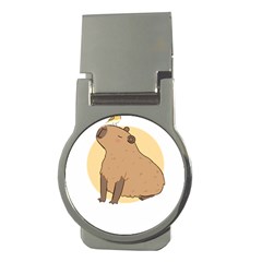 Capybara T- Shirt Cute Gentlemen Capybara T- Shirt Yoga Reflexion Pose T- Shirtyoga Reflexion Pose T- Shirt Money Clips (round)  by hizuto