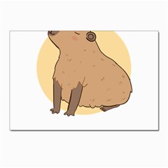 Capybara T- Shirt Cute Gentlemen Capybara T- Shirt Yoga Reflexion Pose T- Shirtyoga Reflexion Pose T- Shirt Postcard 4 x 6  (pkg Of 10) by hizuto