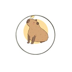 Capybara T- Shirt Cute Gentlemen Capybara T- Shirt Yoga Reflexion Pose T- Shirtyoga Reflexion Pose T- Shirt Hat Clip Ball Marker (4 Pack) by hizuto