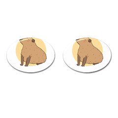 Capybara T- Shirt Cute Gentlemen Capybara T- Shirt Yoga Reflexion Pose T- Shirtyoga Reflexion Pose T- Shirt Cufflinks (oval) by hizuto