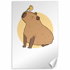 Capybara T- Shirt Cute Gentlemen Capybara T- Shirt Yoga Reflexion Pose T- Shirtyoga Reflexion Pose T- Shirt Canvas 12  X 18  by hizuto