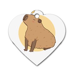 Capybara T- Shirt Cute Gentlemen Capybara T- Shirt Yoga Reflexion Pose T- Shirtyoga Reflexion Pose T- Shirt Dog Tag Heart (two Sides) by hizuto