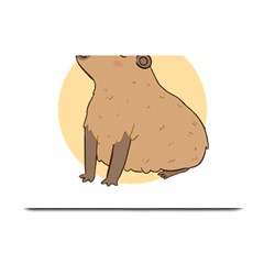 Capybara T- Shirt Cute Gentlemen Capybara T- Shirt Yoga Reflexion Pose T- Shirtyoga Reflexion Pose T- Shirt Plate Mats by hizuto