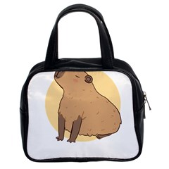 Capybara T- Shirt Cute Gentlemen Capybara T- Shirt Yoga Reflexion Pose T- Shirtyoga Reflexion Pose T- Shirt Classic Handbag (two Sides) by hizuto