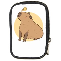 Capybara T- Shirt Cute Gentlemen Capybara T- Shirt Yoga Reflexion Pose T- Shirtyoga Reflexion Pose T- Shirt Compact Camera Leather Case by hizuto