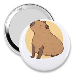 Capybara T- Shirt Cute Gentlemen Capybara T- Shirt Yoga Reflexion Pose T- Shirtyoga Reflexion Pose T- Shirt 3  Handbag Mirrors by hizuto