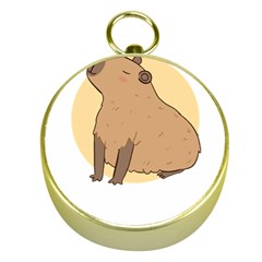 Capybara T- Shirt Cute Gentlemen Capybara T- Shirt Yoga Reflexion Pose T- Shirtyoga Reflexion Pose T- Shirt Gold Compasses by hizuto