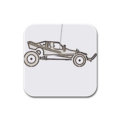 Vintage Rc Cars T- Shirt Grunge Vintage Modelcar Classic Rc Buggy Racing Cars Addict T- Shirt Rubber Square Coaster (4 Pack) by ZUXUMI