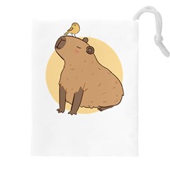 Capybara T- Shirt Cute Gentlemen Capybara T- Shirt Yoga Reflexion Pose T- Shirtyoga Reflexion Pose T- Shirt Drawstring Pouch (5xl) by hizuto