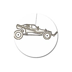 Vintage Rc Cars T- Shirt Grunge Vintage Modelcar Classic Rc Buggy Racing Cars Addict T- Shirt Magnet 3  (round) by ZUXUMI