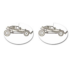 Vintage Rc Cars T- Shirt Grunge Vintage Modelcar Classic Rc Buggy Racing Cars Addict T- Shirt Cufflinks (oval) by ZUXUMI