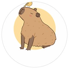 Capybara T- Shirt Cute Gentlemen Capybara T- Shirt Yoga Reflexion Pose T- Shirtyoga Reflexion Pose T- Shirt Round Trivet by hizuto