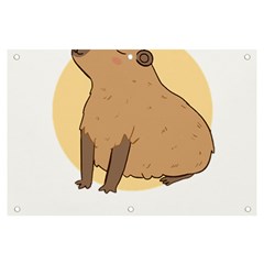 Capybara T- Shirt Cute Gentlemen Capybara T- Shirt Yoga Reflexion Pose T- Shirtyoga Reflexion Pose T- Shirt Banner And Sign 6  X 4  by hizuto