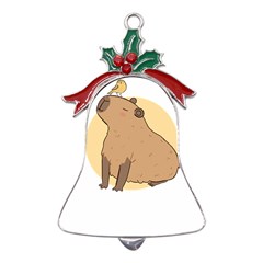 Capybara T- Shirt Cute Gentlemen Capybara T- Shirt Yoga Reflexion Pose T- Shirtyoga Reflexion Pose T- Shirt Metal Holly Leaf Bell Ornament by hizuto