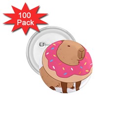 Capybara T- Shirt Cute Gentlemen Capybara T- Shirt Yoga Reflexion Pose T- Shirtyoga Reflexion Pose T- Shirt 1 75  Buttons (100 Pack)  by hizuto