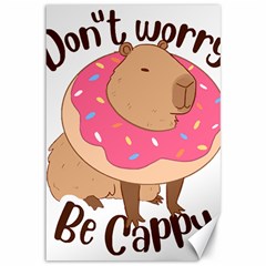 Capybara T- Shirt Cute Gentlemen Capybara T- Shirt Yoga Reflexion Pose T- Shirtyoga Reflexion Pose T- Shirt Canvas 12  X 18  by hizuto